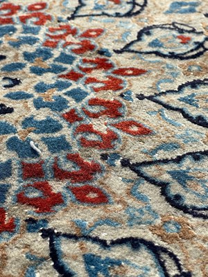 Lot 155 - A Persian part silk Nain carpet, early 20th...