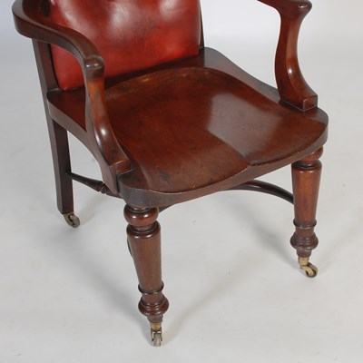 Lot 53 - A 19th century mahogany elbow chair, the...