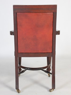 Lot 53 - A 19th century mahogany elbow chair, the...