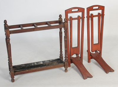 Lot 134 - A late 19th century mahogany stick stand, the...