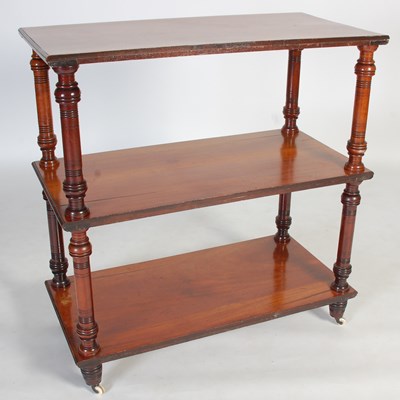 Lot 83 - A 19th century mahogany three tier whatnot,...