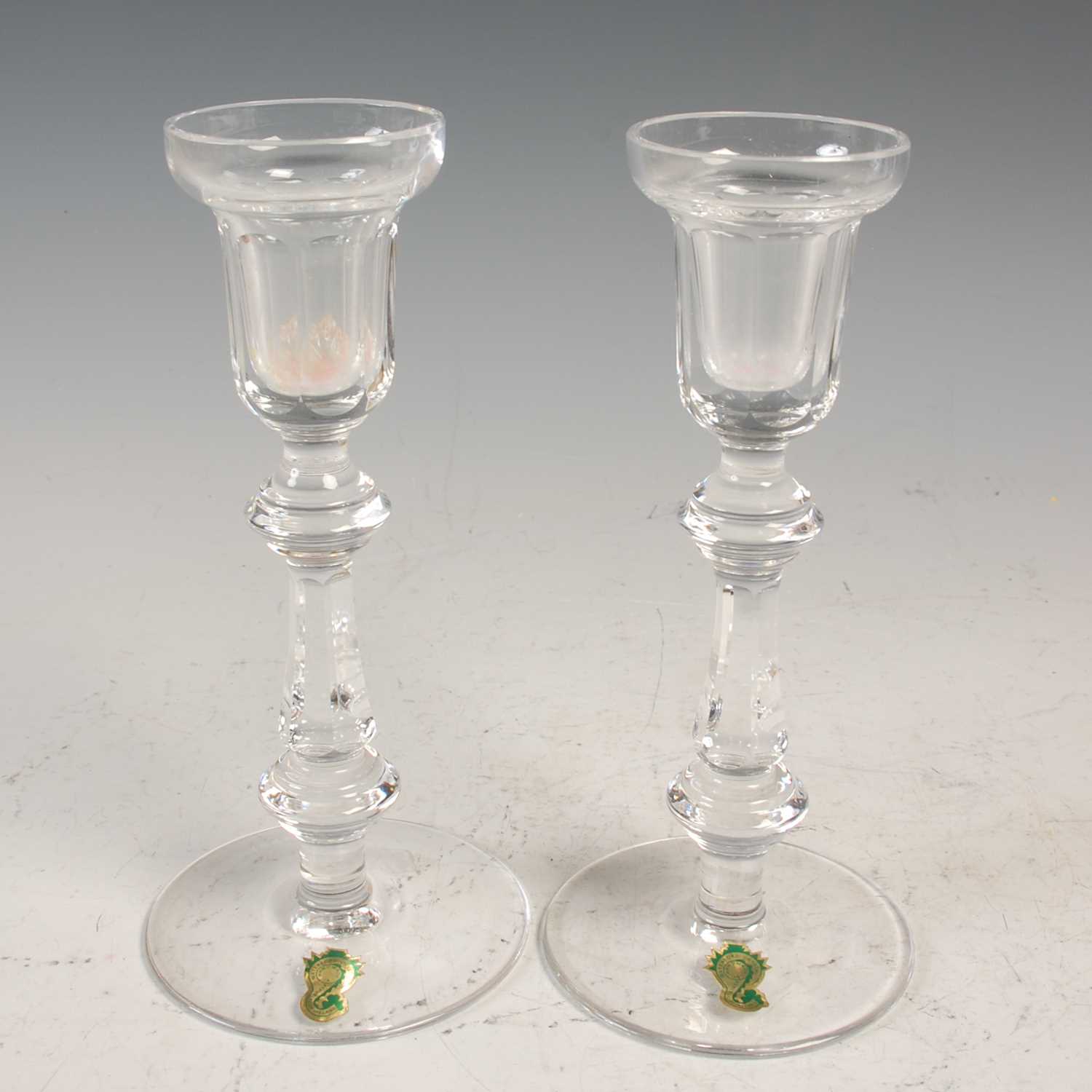 Lot 706 - A pair of Waterford crystal candlesticks,...