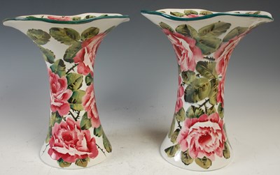 Lot 757 - A pair of Wemyss pottery Lady Eva vases,...
