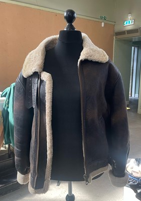 Lot 267 - A vintage type B-3 leather and sheepskin...