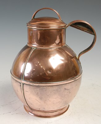 Lot 212 - A vintage copper Jersey milk jug and...