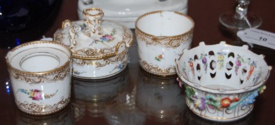 Lot 13 - A Sevres porcelain three-piece desk set...