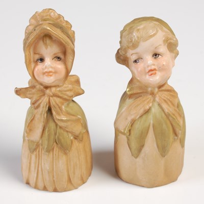 Lot 784 - A pair of Royal Worcester candle snuffers,...