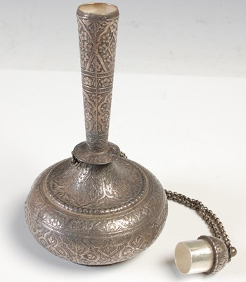 Lot 471 - An Indian white metal rose water sprinkler,...