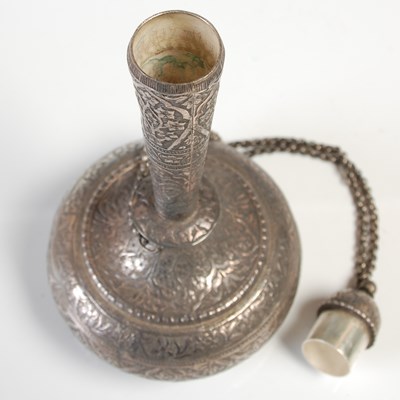 Lot 471 - An Indian white metal rose water sprinkler,...