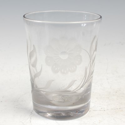 Lot 718 - An antique glass tumbler of Jacobite Interest,...