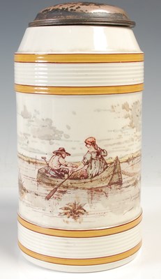 Lot 36 - A Wedgwood silver mounted creamware tankard,...