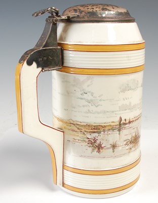 Lot 36 - A Wedgwood silver mounted creamware tankard,...