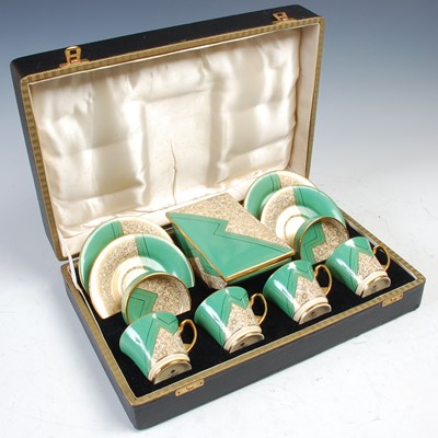 Lot 760 - An Art Deco Crown Devon four piece coffee set...