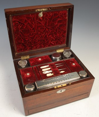 Lot 253 - A 19th century rosewood and mother-of-pearl...
