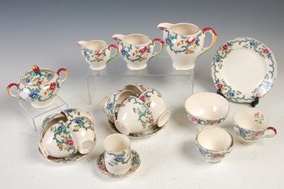 Lot 776 - A Royal Cauldon Victoria pattern part tea set.