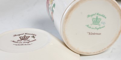 Lot 776 - A Royal Cauldon Victoria pattern part tea set.