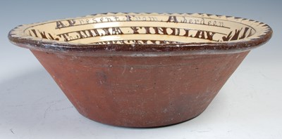 Lot 752 - A Seaton Pottery marriage bowl dated 1893,...
