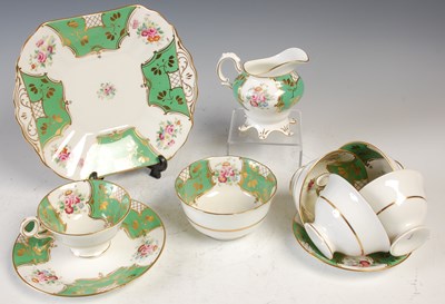 Lot 779 - A late 19th century green ground floral...
