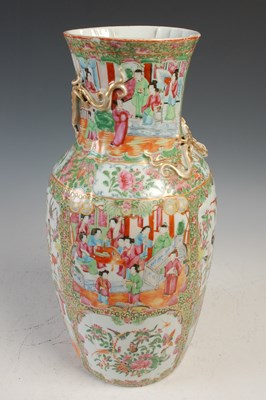 Lot 814 - A Chinese porcelain famille rose Canton vase,...