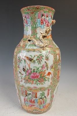 Lot 814 - A Chinese porcelain famille rose Canton vase,...
