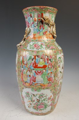 Lot 814 - A Chinese porcelain famille rose Canton vase,...