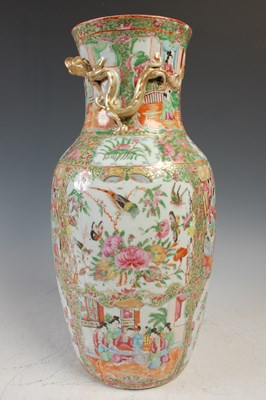 Lot 814 - A Chinese porcelain famille rose Canton vase,...