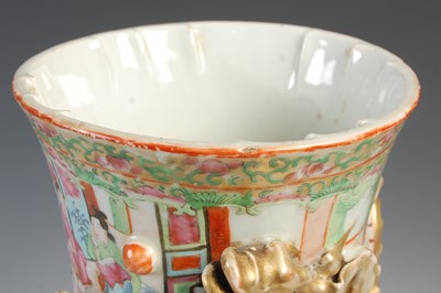 Lot 814 - A Chinese porcelain famille rose Canton vase,...
