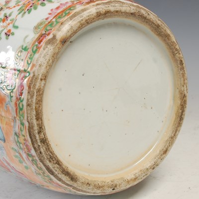 Lot 814 - A Chinese porcelain famille rose Canton vase,...