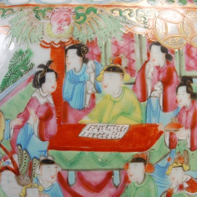 Lot 814 - A Chinese porcelain famille rose Canton vase,...