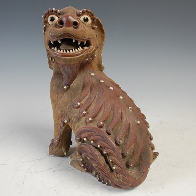 Lot 811 - A Chinese ceramic Shiwan type model of a Foo...