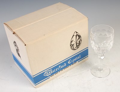 Lot 715 - A set of six Waterford Crystal wine goblets,...