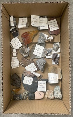 Lot 350 - A box of assorted stone specimens.