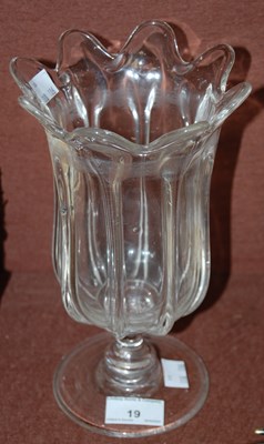 Lot 19 - A 19th century clear glass celery vase, 24cm high