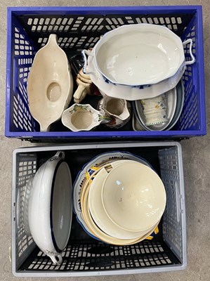 Lot 348 - Two boxes of assorted ceramics.