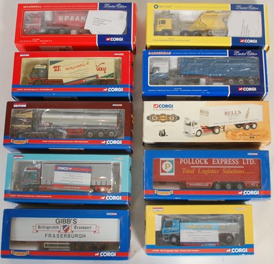 Lot 305 - A box of ten boxed Corgi model trucks, to...