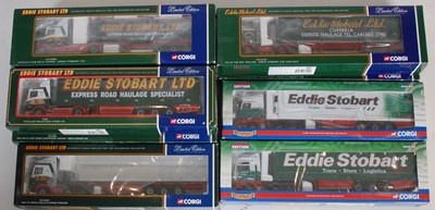 Lot 306 - Nine boxed Corgi Eddie Stobart truck...
