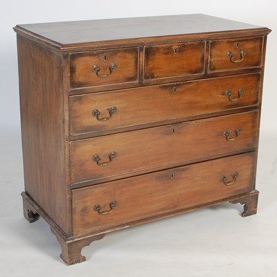 Lot 140 - A 19th century mahogany chest, the moulded...