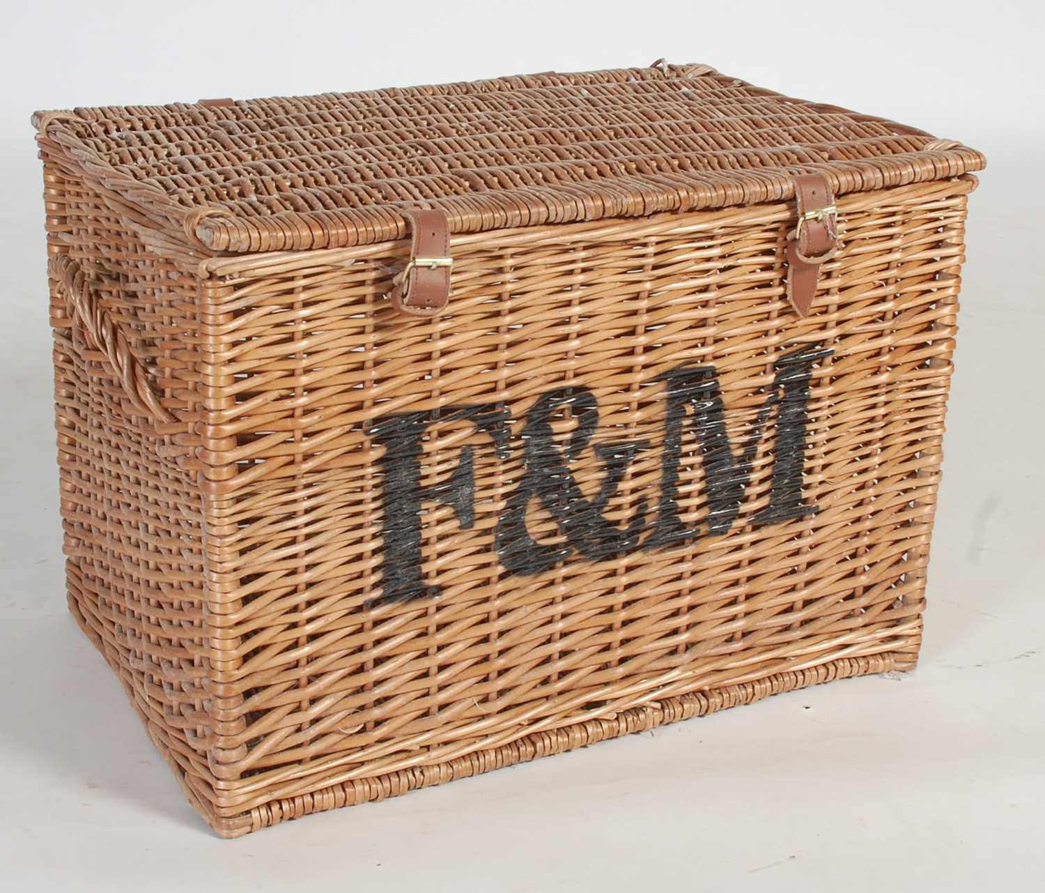 Lot 61 - A Fortnum & Mason wicker twin handled hamper,...