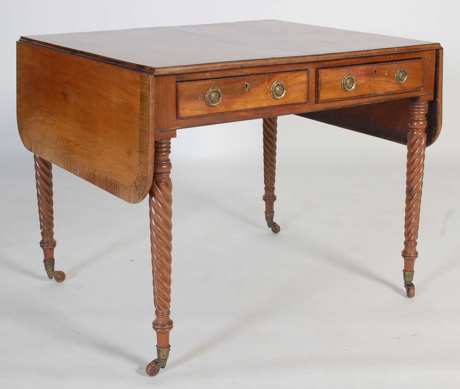 Lot 95 - A 19th century mahogany drop-leaf table, the...