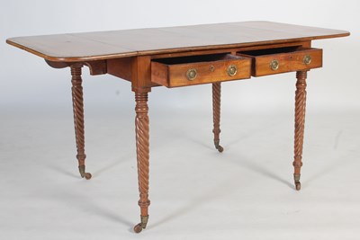 Lot 95 - A 19th century mahogany drop-leaf table, the...