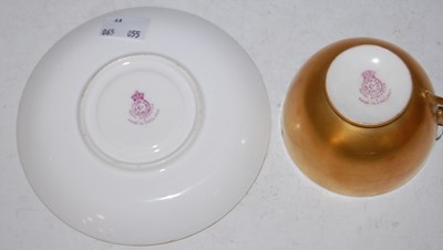 Lot 26 - A Royal Worcester teacup and saucer decorated...