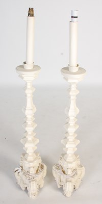 Lot 67 - A pair of white painted Italian style standard...
