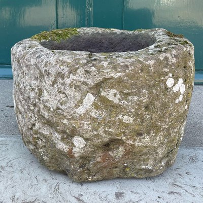 Lot 153 - A circular stone planter, 46cm wide x 28cm...