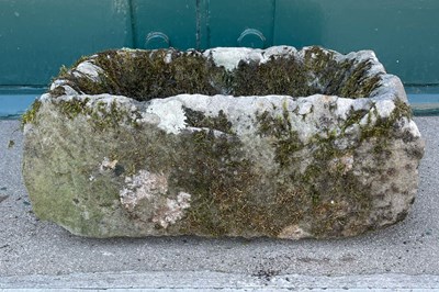 Lot 153 - A circular stone planter, 46cm wide x 28cm...