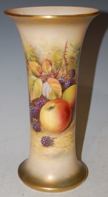 Lot 28 - A Royal Worcester vase with hand-painted...