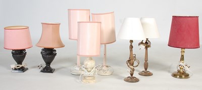 Lot 202 - A collection of eight assorted table lamps, to...