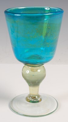 Lot 700 - A Mdina glass goblet, signed, 16.5cm high.