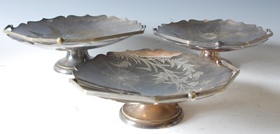 Lot 517 - A suite of three late 19th century silver...