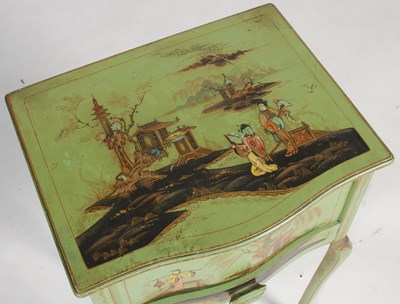 Lot 68 - An early 20th century green lacquer...