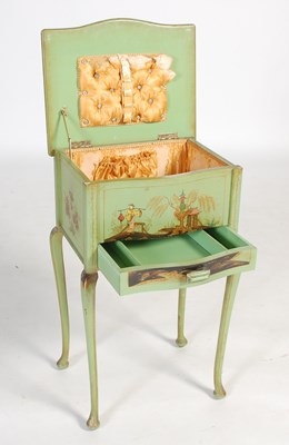 Lot 68 - An early 20th century green lacquer...